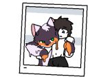  anthro canid canine canis changed_(video_game) dragontim duo edit feral fox fox_tail fusion human latex_skin latex_transformation lin_(changed) male male/male mammal rubber skade transformation wolf 