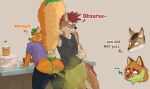 anthro anus beverage beverage_bottle blue_anus bottomwear bottomwear_down butt canid canine canis casey_(dmb) chekrep102 clothed clothing container cup dialogue dingo duo fart fart_cloud farting_on_another gassy harley_(dmb) hi_res holding_tail hybrid jackal male male/male mammal maned_wolf mephitid mocking pants pants_down partially_clothed pizza_box raised_tail ramsey_(dmb) skunk slim smelly soda soda_bottle speech_bubble surprise surprised_expression sydney_(dmb) tail thick_tail wolf
