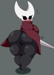  anthro arthropod big_breasts big_butt black_body blush breasts butt clothing digital_media_(artwork) fecharis feet female hi_res hollow_knight horn hornet_(hollow_knight) huge_butt insect looking_at_viewer nr_ac robe shaded shadow shocked simple_background solo standing surprise team_cherry thick_thighs vessel_(species) video_games 