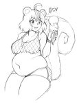 animal_humanoid belly big_belly big_breasts big_tail blush blush_lines bottomwear breasts buckteeth cakecatboy character_request cleavage clothed clothing dessert eating female food hair heart_symbol hi_res huge_tail huge_thighs humanoid ice_cream mammal mammal_humanoid monochrome multicolored_hair navel open_mouth open_smile overweight overweight_female overweight_humanoid rodent rodent_humanoid sciurid sciurid_humanoid shorts signature simple_background sitting sketch smile solo tail teeth text thick_thighs topwear tree_squirrel_humanoid