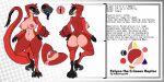  2:1 anthro anus avian bird breasts claws digitigrade dinosaur dododragon56 english_text ezlynn_the_crimson_raptor_(dododragon56) feathered_dinosaur feathers female genitals goth hi_res model_sheet nipple_piercing nipples nude piercing pussy raised_tail red_body reptile scalie solo teeth text tongue tongue_out 