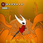  anthro arthropod clothed clothed_sex clothing female gameplay_mechanics health_bar hollow_knight hornet_(hollow_knight) insect male male/female pornwhal sex solo standing team_cherry tentacles video_games weapon 