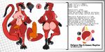  2:1 anthro anus avian bird breasts claws digitigrade dinosaur dododragon56 english_text ezlynn_the_crimson_raptor_(dododragon56) feathered_dinosaur feathers female genitals goth hi_res intersex model_sheet nipple_piercing nipples nude penis piercing raised_tail red_body reptile scalie solo teeth text tongue tongue_out 