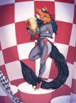  anthro clothing dragon girly givo hair hi_res horn long_hair long_tail male race_car solo suit 