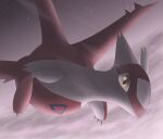  all0412 claws cloud dragon female finger_claws flying latias legendary_pok&eacute;mon night nintendo pok&eacute;mon pok&eacute;mon_(species) red_body sea shaded sky solo star starry_sky video_games water white_body yellow_eyes 