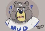  2021 ? animal_crossing anthro band-aid bandage clothing curt_(animal_crossing) male mammal nintendo onebigbeaw portrait shirt solo topwear ursid video_games 