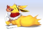  absurd_res ambiguous_gender bodily_fluids cute_expression drooling duo eeveelution eyes_closed eyewear feral fur goggles goggles_on_head hi_res jolteon lying nintendo oko-san on_front pale_eyes pok&eacute;mon pok&eacute;mon_(species) red_body saliva scarf shrike_alvaron simple_background video_games vore vulpix white_background white_body white_fur yellow_body 