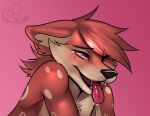  ahegao andromorph andromorph/male anthro blush canid canine canis diegojhol digital_media_(artwork) droll felid fur girly hair hybrid intersex intersex/male kuki_dicream leopard looking_pleasured male mammal open_mouth pantherine smile solo tongue tongue_out 