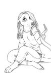  2021 4_toes 5_fingers anthro barefoot breasts clothed clothing feet female fingers herpestid mammal maya_(tasanko) meerkat simple_background sitting smile solo tasanko toes traditional_media_(artwork) white_background 