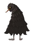  2021 absurd_res ambiguous_gender anthro avian beak bird black_body black_eyes black_feathers blackbird_(book) blackbird_(fnaf) dilated_pupils feathers five_nights_at_freddy&#039;s hi_res looking_at_viewer looking_back not-cucumber orange_beak patch_(fabric) simple_background solo standing tall video_games white_background yellow_sclera 