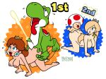 anthro barefoot bodily_fluids cum feet female genital_fluids group human human_on_anthro humanoid interspecies male male/female mammal mario_bros nintendo nude princess_daisy rosalina_(mario) sex super_mario_galaxy the_moss-man toad_(mario) yoshi yoshi_(character)