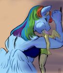  2021 anthro bodily_fluids clothing duo equid equine eyes_closed female female_pred fluttershy_(mlp) friendship_is_magic hasbro hi_res mammal my_little_pony novaray pegasus rainbow_dash_(mlp) saliva vore wings 