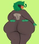  absurd_res anthro big_butt butt butt_focus female green_background haplorhine hi_res huge_butt huge_thighs looking_at_viewer looking_back mammal nintendo nude plant plantedpot pok&eacute;mon pok&eacute;mon_(species) presenting presenting_hindquarters primate rear_view red_eyes rillaboom simple_background slightly_chubby solo thick_thighs video_games wide_hips 