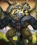 2025 2_penises 3_heads absurd_res anal anal_penetration anthro anthro_on_anthro anthro_penetrated anthro_penetrating anthro_penetrating_anthro balls big_balls big_butt big_penis bite black_claws black_horn bodily_fluids bouncing_butt butt claws dominant dominant_anthro dominant_male double_anal double_penetration drooling electricity electricity_manipulation elemental_manipulation erection european_mythology fellatio finger_claws french_kissing front_view genitals godzilla godzilla_(series) greek_mythology grey_horn hi_res horn huge_balls huge_penis hydra kaiju king_ghidorah kissing leg_grab male male/male male_penetrated male_penetrating male_penetrating_male motion_lines multi_genitalia multi_head multi_penis mythology nude oral outside penetrating_while_penetrated penetration penile penis pink_penis purple_penis reverse_stand_and_carry_position saliva sex sharp_teeth shoulder_bite spread_legs spreading standing standing_sex submissive submissive_anthro submissive_male teastuff teeth thick_thighs thigh_grab thrusting toho