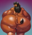  anthro big_breasts big_butt black_hair bovid bovine breasts butt cattle female hair hi_res huge_breasts huge_butt hyper hyper_breasts hyper_butt looking_back mammal nude rear_view solo thick_thighs vdisco 