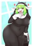  &lt;3 4_fingers anthro big_breasts big_bulge biped black_clothing black_dress blue_background blush bodily_fluids bovid breasts bulge caprine clothed clothing cross curvy_figure dress erection erection_under_clothing fingers front_view fully_clothed fur genital_fluids goat green_hair gynomorph habit hair hi_res horizontal_pupils horn huge_breasts intersex jewelry kemono looking_at_viewer mammal monotone_body monotone_fur monotone_hair naughty_face navel necklace nipple_outline nun open_mouth open_smile portrait precum precum_through_clothing pupils simple_background slightly_chubby smile solo standing tenting thick_thighs three-quarter_portrait tongue tongue_out varnish_(artist) voluptuous wet wet_clothing white_body white_fur wide_hips yellow_eyes 