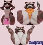 2023 3d_(artwork) 5_fingers accessory anthro anus big_butt black_nose brown_body brown_fur bulge butt camseven cheek_tuft clothing cock_ring detailed_bulge digital_media_(artwork) english_description facial_tuft fingers front_view fur g-string genital_outline gesture guardians_of_the_galaxy gun hand_gesture handgun hands_behind_head hi_res holding_gun holding_handgun holding_object holding_ranged_weapon holding_revolver holding_weapon jewelry leotard low-angle_view male mammal marvel mouth_closed multicolored_body multicolored_fur open_mouth orange_clothing penis_accessory penis_jewelry penis_outline perineum pink_anus pink_background pink_clothing pink_underwear procyonid raccoon ranged_weapon red_eyes revolver rocket_raccoon sharp_teeth simple_background sketch_page solo spiked_cock_ring spikes spread_legs spreading tail teeth thick_thighs tuft underwear v_sign weapon whiskers white_body white_fur
