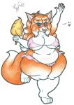  anthro belly big_belly big_breasts breasts candy canid canine cotton_candy dessert f-thefirst female food fox hi_res lips mammal overweight overweight_anthro overweight_female solo 