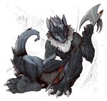 anthro axe claws dragon feet foot_fetish generation_4_pokemon kredri lucario male mythological_creature mythological_scalie mythology nintendo paws pokemon pokemon_(species) scalie soles solo solo_focus toes weapon