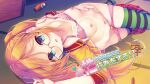  bra breasts masaki_kei megane nipples open_shirt pantsu panty_pull seifuku thighhighs wallpaper 