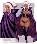 2025 absurd_res accessory armwear boots breasts choker cloak clothing corset dark_body dark_elf dark_skin elbow_gloves elf eyebrows eyelashes female footwear glistening glistening_breasts gloves hair hair_accessory hairband handwear hi_res humanoid humanoid_pointy_ears jewelry kuroeda_(plus-sized_elf) legwear lingerie navel necklace nico_neko nicolasgravelqc not_furry panties plus-sized_elf pointy_ears purple_clothing purple_panties purple_underwear red_eyes shoes solo thigh_boots thigh_highs topwear underwear white_hair wide_hips