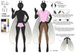  anthro arthropod clothing daisy-marshmallow digital_media_(artwork) dipteran english_text hi_res insect male model_sheet pink_clothing pink_shirt pink_topwear rob_(daisy-marshmallow) shirt simple_background solo text topwear underwear wings 