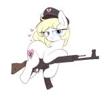  &lt;3 1:1 absurd_res alpha_channel aryanne_(character) bedroom_eyes clothing equid equine fan_character female feral gun hasbro hat headgear headwear hi_res horse mammal my_little_pony narrowed_eyes nazi pony ranged_weapon seductive shinodage simple_background solo swastika transparent_background weapon 