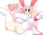  &lt;3 animal_humanoid big_breasts breasts clothed clothing english_text female fizintine fizition footwear genitals hair hand_on_breast hi_res high_heels humanoid lagomorph lagomorph_humanoid legwear leporid leporid_humanoid mammal mammal_humanoid no_underwear partially_clothed pink_hair pussy rabbit_humanoid red_clothing red_footwear red_shoes shirt shoes solo spread_legs spreading surprised_expression text thigh_highs topwear white_clothing white_shirt white_thigh_highs white_topwear 
