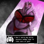  1:1 absurd_res anthro big_breasts bodily_fluids boss_monster bovid breasts caprine clothed clothing clothing_aside dialogue diegojhol english_text female genital_fluids genitals glowing glowing_eyes hi_res horn huge_breasts lingerie mammal mommy_kink obese obese_anthro obese_female overweight overweight_anthro overweight_female panties panties_aside precum pussy pussy_juice red_clothing red_lingerie seductive slightly_chubby smoke solo talking_to_viewer text toriel undertale underwear underwear_aside video_games 