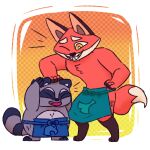  1:1 2020 animal_crossing anthro apron canid canine cartoon_network clothing cosplay crazy_redd duo eyes_closed fox hi_res mammal mao_mao:_heroes_of_pure_heart nintendo one_eye_closed procyonid raccoon reggie_(mao_mao:_heroes_of_pure_heart) rufus_(mao_mao:_heroes_of_pure_heart) shapeshiftinterest slightly_chubby tom_nook_(animal_crossing) video_games wink yellow_eyes 