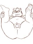  2021 anthro balls belly butt genitals hi_res humanoid_genitalia humanoid_hands humanoid_penis kemono male mammal micropenis moobs navel overweight overweight_anthro overweight_male penis simple_background sketch small_penis solo tokyo_afterschool_summoners ursid video_games volos white_background yaki_atsuage 