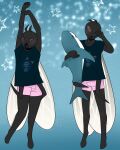  absurd_res anthro blush clothing daisy-marshmallow digital_media_(artwork) e621 hi_res looking_at_viewer male rob_(daisy-marshmallow) shark_plush solo tired underwear wings 
