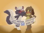  animal_crossing canid canine canis censored digby_(animal_crossing) discord_(app) domestic_dog english_text kicks_(animal_crossing) kicktyan mammal mephitid nintendo nude shadow_play skunk text unboxyguy video_games 