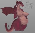  anthro belly big_belly breasts dialogue dragon dragon_(shrek) dreamworks english_text female genitals looking_at_viewer pregnant pussy reptilian_orbit shrek_(series) solo talking_to_viewer text 