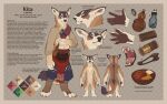  16:10 2021 5_fingers 5_toes anthro clothed clothing digital_media_(artwork) english_text feet felid fingers food hi_res male mammal model_sheet open_mouth snowskau solo standing teeth tetton text toes widescreen 