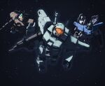  assault_rifle assault_visor beam_rifle commentary_request earth_federation energy_gun fake_screenshot gm_(mobile_suit) gm_custom gun guncannon_mp_type gundam gundam_0083 gundam_gp-01_zephyranthes holding holding_weapon machinery mecha mecha_focus mobile_suit no_humans orange_visor rifle robot roundel scene_reference science_fiction shield space star_(sky) tessaku_ro v-fin weapon zero_gravity 