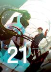  arm_at_side bandaged_head bandages beta_(tower_of_god) black_necktie black_shirt bleeding blood blood_on_arm blood_on_bandages blood_on_clothes blood_on_hands blue_suit brown_hair episode_number from_below hat highres immobilization injury jyu_viole_grace long_hair long_sleeves male_focus necktie pants red_hat shinsoo_(tower_of_god) shirt short_hair simple_background smile suit t-shirt tanino_miho torn_clothes tower_of_god twenty-fifth_bam very_long_hair white_pants white_shirt yellow_eyes 