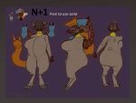 2025 3_heads 4:3 anthro bangle big_breasts bovid breasts brown_body brown_fur bulge caprine clothed clothing digital_media_(artwork) english_text eyewear fur goat hat headgear headwear herm hi_res hooves intersex jewelry looking_at_viewer mammal markings model_sheet multi_head n+1 piercing rockpankake simple_background slightly_chubby solo sunglasses tail tail_mouth text thick_thighs tight_clothing tribal tribal_markings unusual_anatomy unusual_tail