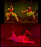  101_dalmatian_street 101_dalmatians 3d_(artwork) anonymous_artist anthro canid canine canis clothing dalmatian dancing digital_media_(artwork) disney domestic_dog dylan_(101_dalmatians) femboy footwear hi_res high_heels looking_at_viewer male mammal pole pole_dancing shoes solo spread_legs spreading wide_hips 