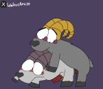 absurd_res animal_genitalia animal_penis anthro anus bighorn_sheep bovid bovid_horn caprine caprine_horn comedy_central duo feral fur genitals grey_body grey_fur hi_res hooves horn male male/male mammal not_furry_focus penis ram_horn rammyariesgoated sex sheep south_park walrus_artist white_body white_fur