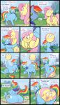  absurd_res big_butt butt comic dialogue duo equid equine female female/female feral fluttershy_(mlp) friendship_is_magic hasbro hi_res huge_butt looking_back mammal my_little_pony pegasus rainbow_dash_(mlp) ridiculouscake tongue tongue_out what why wings 