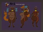 2025 3_heads 4:3 anthro bangle big_breasts bovid breasts brown_body brown_fur caprine digital_media_(artwork) english_text featureless_breasts featureless_crotch fur goat herm hi_res hooves intersex jewelry looking_at_viewer mammal markings model_sheet multi_head n+1 piercing rockpankake simple_background slightly_chubby solo tail tail_mouth text thick_thighs tribal tribal_markings unusual_anatomy unusual_tail