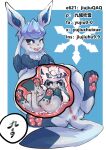  anal belly big_belly bodily_fluids chinese_text duo eeveelution female female/female feral generation_4_pokemon genital_fluids genitals glaceon humanoid humanoid_genitalia humanoid_genitalia_on_feral humanoid_vulva humanoid_vulva_on_feral nintendo paws pokemon pokemon_(species) text unbirthing vaginal vaginal_fluids vore vulva yujiuchuixue 