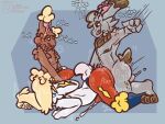 4:3 anal anthro ass_up blush bodily_fluids breath buneary bunnelby butt butt_slap cinderace cum cum_while_penetrated dialogue dirty_talk ejaculation face_in_crotch fluffy generation_4_pokemon generation_6_pokemon generation_8_pokemon genital_fluids glistening glistening_body glistening_butt group group_nudity group_sex hi_res humiliation judasthesinner kneeling kneeling_sex long_ears male male/male moan nintendo onomatopoeia overpowered panting penetration plap pokemon pokemon_(species) sex shlick short_ears simple_background slap sound_effects sweat sweaty_butt text trio