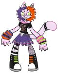adopts alternative_fashion anthro arm_warmers armwear boots bottomwear bracelet caloxya chain chain_belt clothing collar e-girl ear_piercing facial_piercing felid feline female fishnet_clothing fishnet_leggings fishnet_legwear fishnet_shirt fishnet_topwear footwear green_eyes hair hi_res jewelry knee_boots knee_highs leggings legwear makeup mammal multiple_belts off-shoulder_top orange_hair piercing pink_body purple_hair scene_(fashion) shirt shoes skirt solo sparklefur spiked_bracelet spiked_collar spiked_tailband spikes stockings studded_clothing studded_footwear studs topwear torn_clothing torn_legwear torn_stockings