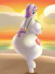  absurd_res anthro anthrofied beach big_breasts big_butt bikini bikini_thong breasts butt clothing coatieyay equid equine female friendship_is_magic hasbro hi_res horn looking_back mammal my_little_pony seaside sling_bikini solo sweetie_belle_(mlp) swimwear thick_thighs unicorn 