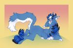  1_eye alien arm_tuft big_feet big_hands big_tail black_claws blue_body blue_feet claws cyclops digital_media_(artwork) echo_(doubleecho) elbow_tuft feet hair hand_feet hi_res huge_feet huge_hands huge_tail hyper hyper_feet inner_ear_fluff long_nails looking_at_viewer male neck_tuft nika_vizard norn_(doubleecho) open_mouth piercing simple_background smile smiling_at_viewer solo tail taur toe_claws tongue tongue_out tuft tusks unusual_anatomy unusual_tail white_hair yellow_eyes 