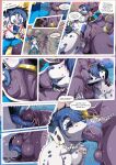  2025 absurd_res anthro balls beerus biped canid canine colored comic dialogue dialogue_box dragon_ball dragon_ball_super duo english_text erection felid feline fellatio frottage genitals glans hi_res humanoid_genitalia humanoid_penis licking male male/male mammal oral penile penis penis_in_mouth penises_touching purple_balls purple_body purple_glans purple_penis purple_skin purple_tail sex speech_bubble tail teastuff text tongue 
