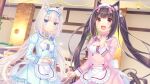  animal_ear_legwear animal_ears bell bell_collar cafe cat cat_cafe cat_ear_legwear cat_ears cat_tail chocola_(nekopara) collar highres jingle_bell nekopara sayori_(neko_works) tail tail_ornament vanilla_(nekopara) waitress 