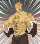 abs anthro beastars biceps felid free_(beastars) hi_res jabuhusky lion male mammal muscular muscular_anthro muscular_male nipples obliques pantherine pecs solo tail